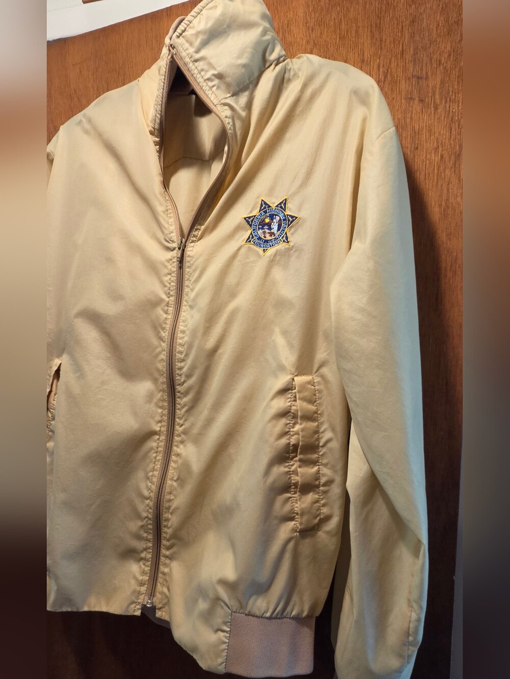 LaMode Men's Light Yellow Windbreaker Jacket 99-11 CHP Foundation szL - Picture 4 of 11